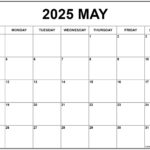 May 2025 Calendar | Free Printable Calendars Pertaining To Printable Blank May 2025 Calendar