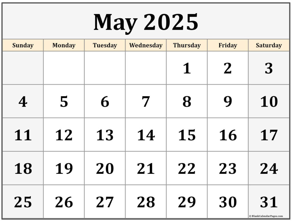 May 2025 Calendar | Free Printable Calendars With Regard To May Calendar 2025 Page Printable May 2025 Calendar | Free Printable Calendars With Regard To May Calendar 2025 Page Printable