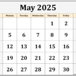 May 2025 Calendar | Free Printable Calendars With Regard To May Calendar 2025 Page Printable