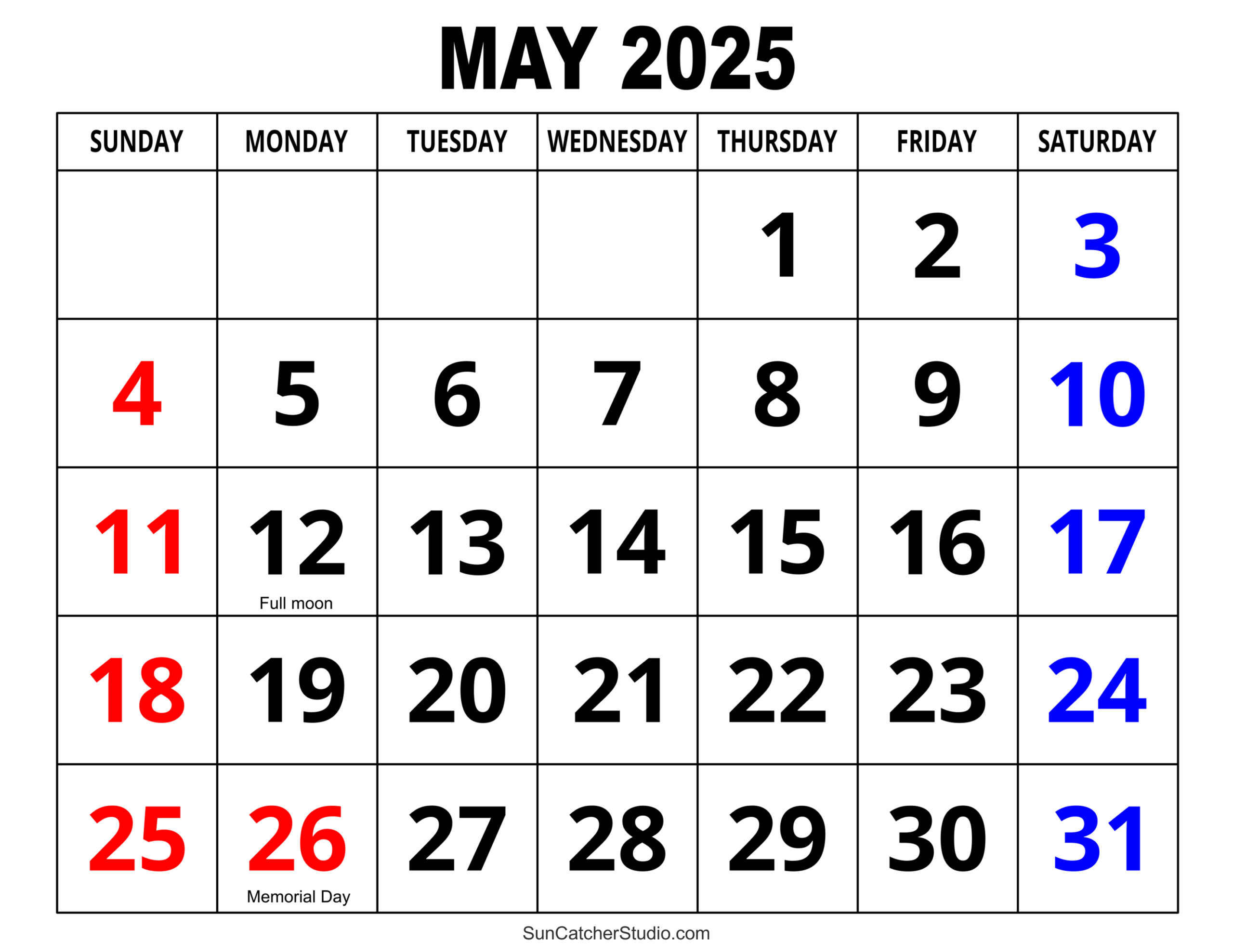 May 2025 Calendar (Free Printable) – Free Printables, Monograms regarding May 2025 Calendar