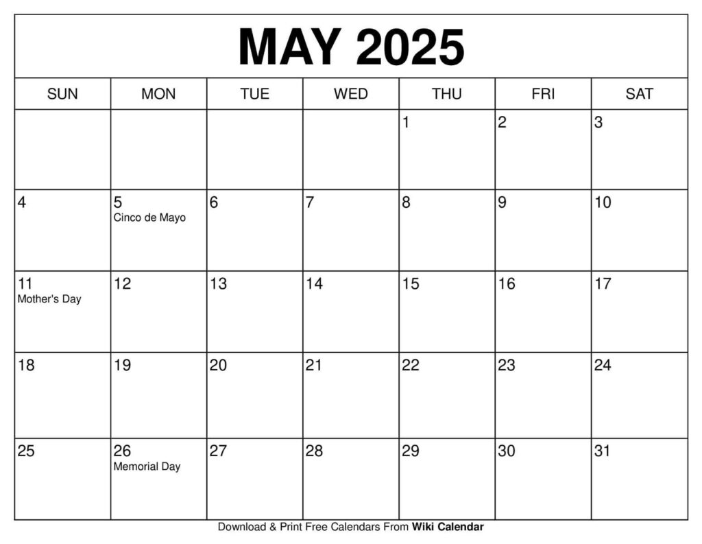 May 2025 Calendar Printable Templates & More Intended For Show Me Calendar For May 2025 May 2025 Calendar Printable Templates & More Intended For Show Me Calendar For May 2025