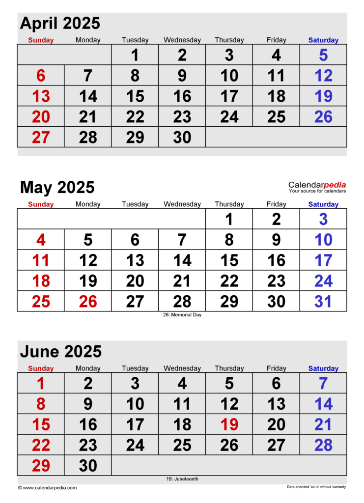 May 2025 Calendar | Templates For Pdf, Excel And Word Within April May June Calendar 2025 May 2025 Calendar | Templates For Pdf, Excel And Word Within April May June Calendar 2025