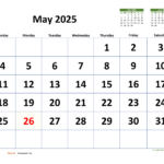 May 2025 Calendar With Extra Large Dates | Wikidates With May Of 2025 Calendar