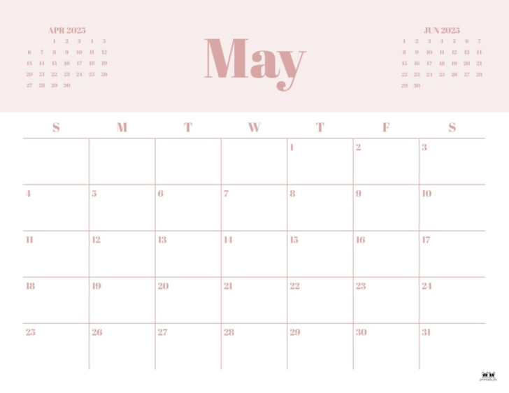 May Calendar 2025 Printable Cute