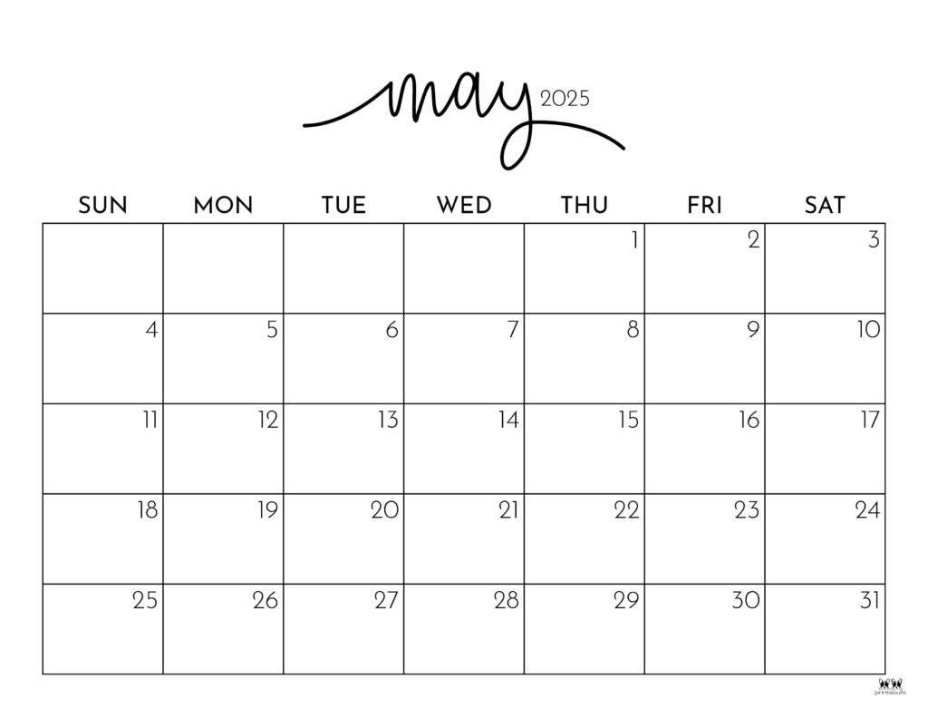 May 2025 Calendars 107 Free Printables | Printabulls With Calendar 2025 May Month May 2025 Calendars 107 Free Printables | Printabulls With Calendar 2025 May Month