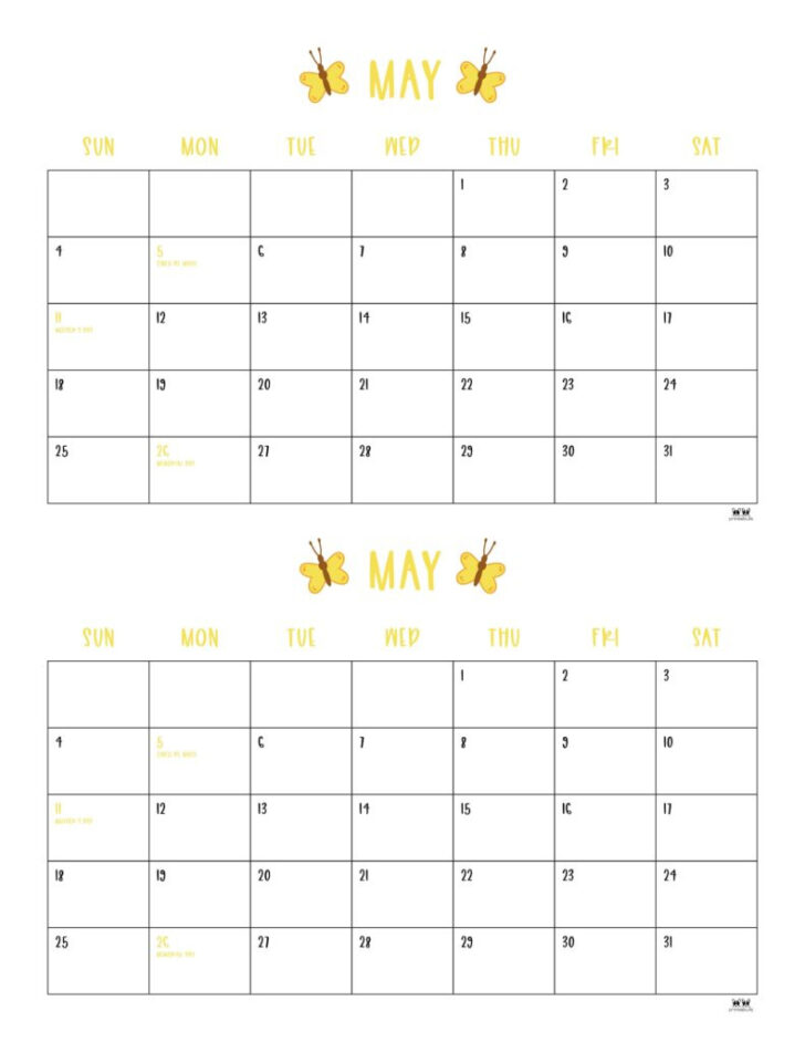 May 2025 Calendar Printable Word
