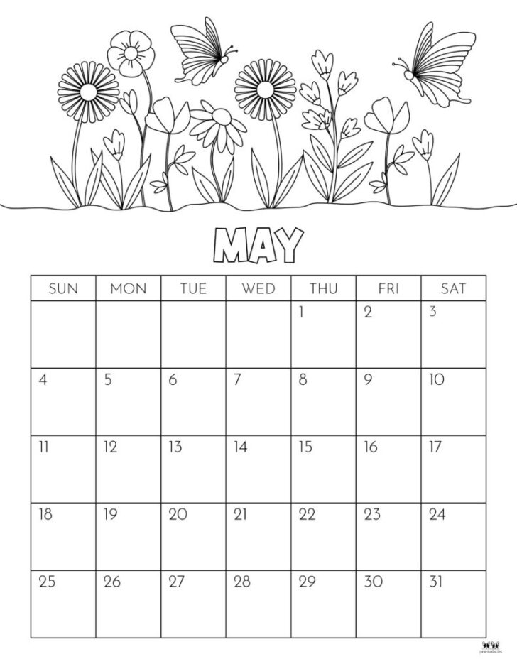 Printable Month Calendar May 2025