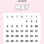 May 2025 Calendars   23 Cute Free Printable Pdfs | Saturdaygift Throughout May 2025 Pin Up Calendar