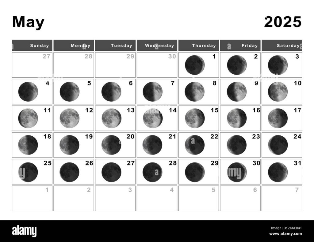 May 2025 Lunar Calendar, Moon Cycles, Moon Phases Stock Photo Alamy Intended For Moon Calendar May 2025 May 2025 Lunar Calendar, Moon Cycles, Moon Phases Stock Photo Alamy Intended For Moon Calendar May 2025