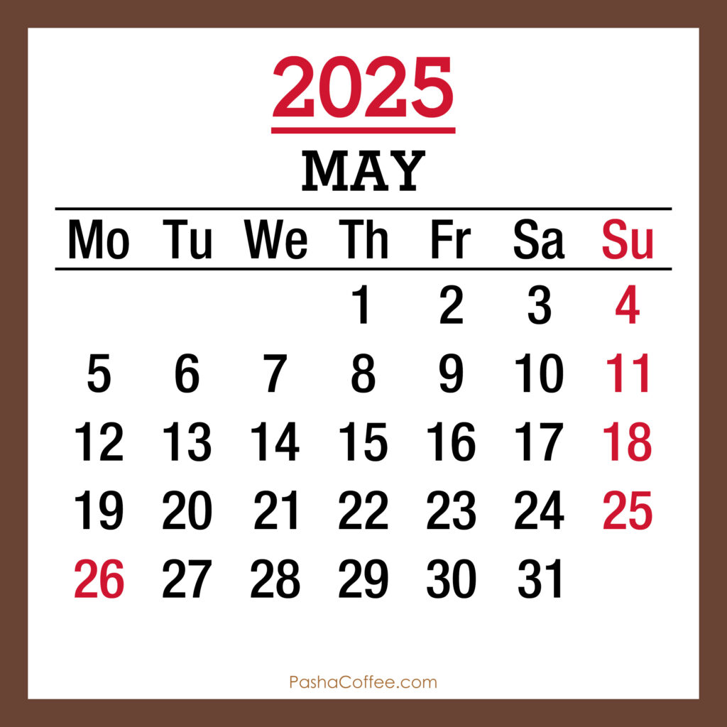 May 2025 Monthly Calendar With Holidays, Printable Free, Brown With Show Me May 2025 Calendar May 2025 Monthly Calendar With Holidays, Printable Free, Brown With Show Me May 2025 Calendar