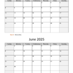 May And June 2025 Calendar | Wikidates With May/June 2025 Calendar