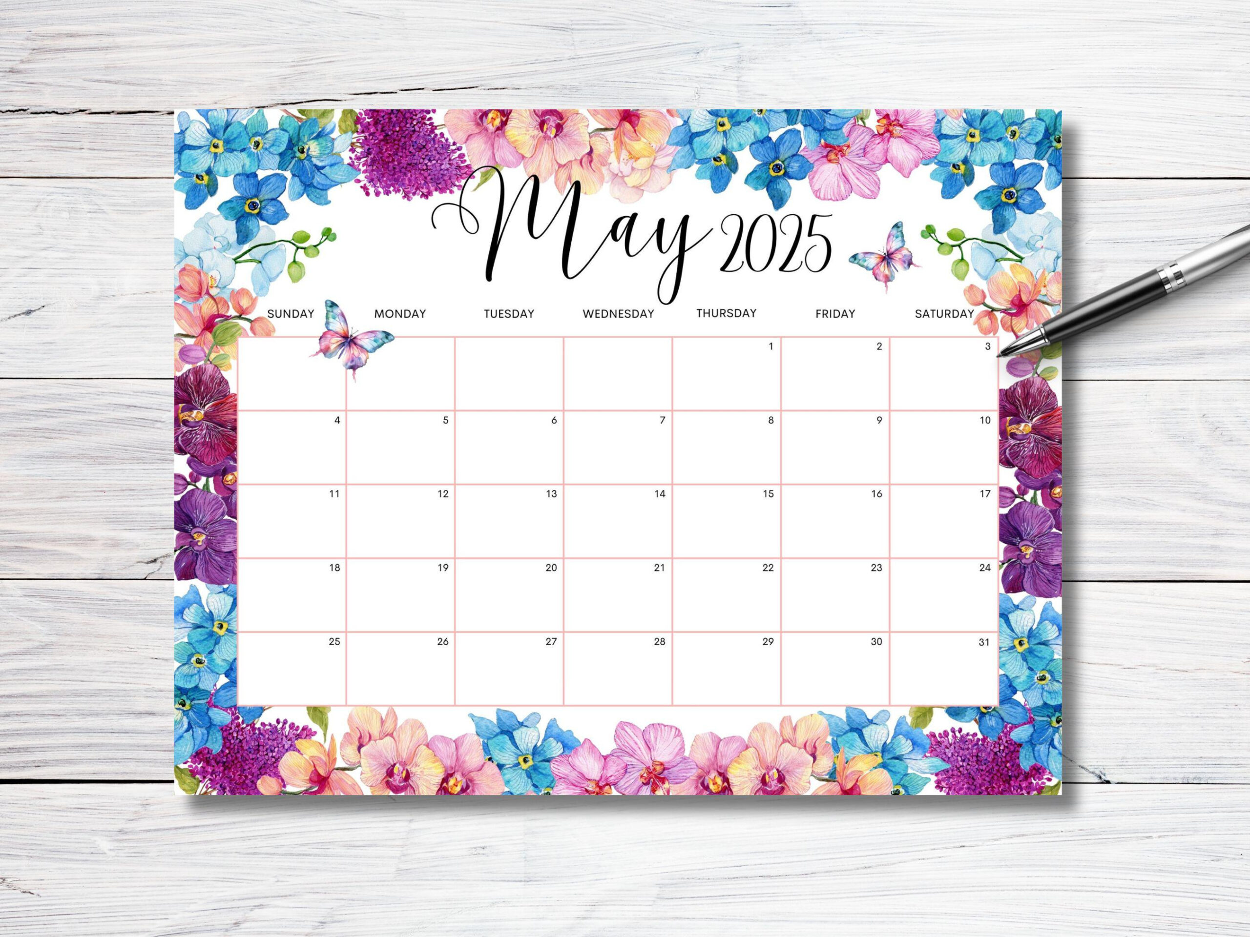 May Calendar Print - Etsy Singapore within May 2025 Printable Calendar Waterproof