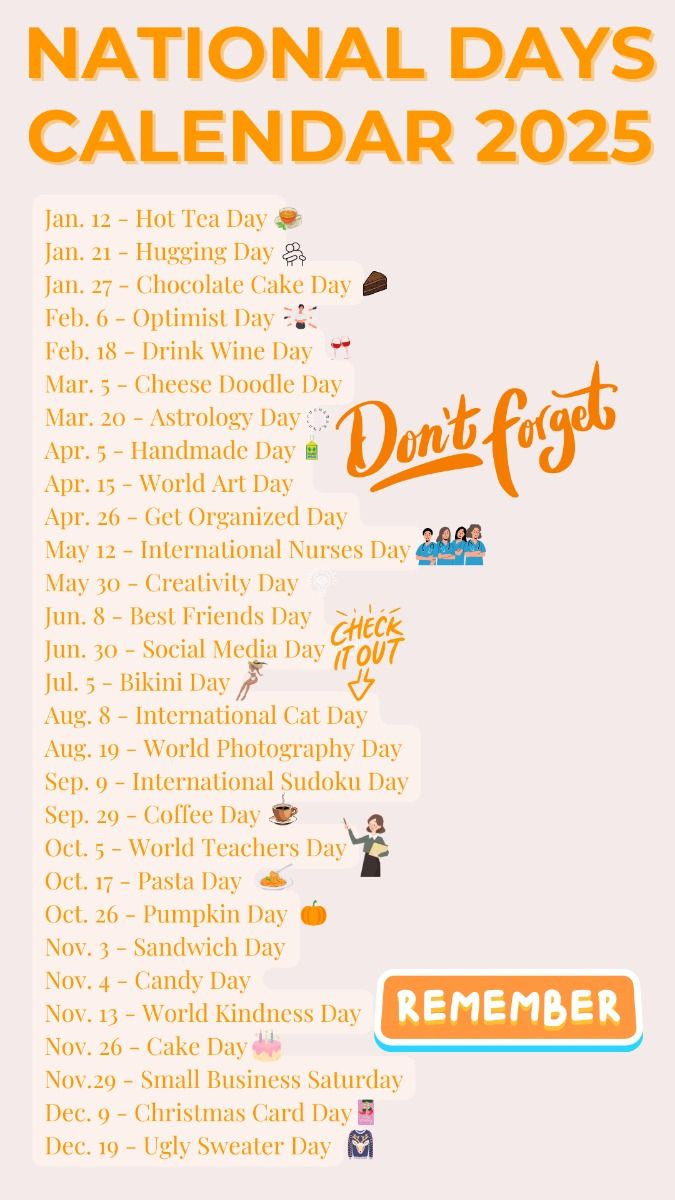 National Days Calendar 2025 | Fun Holidays 2025 | Social Media with May National Days Calendar 2025