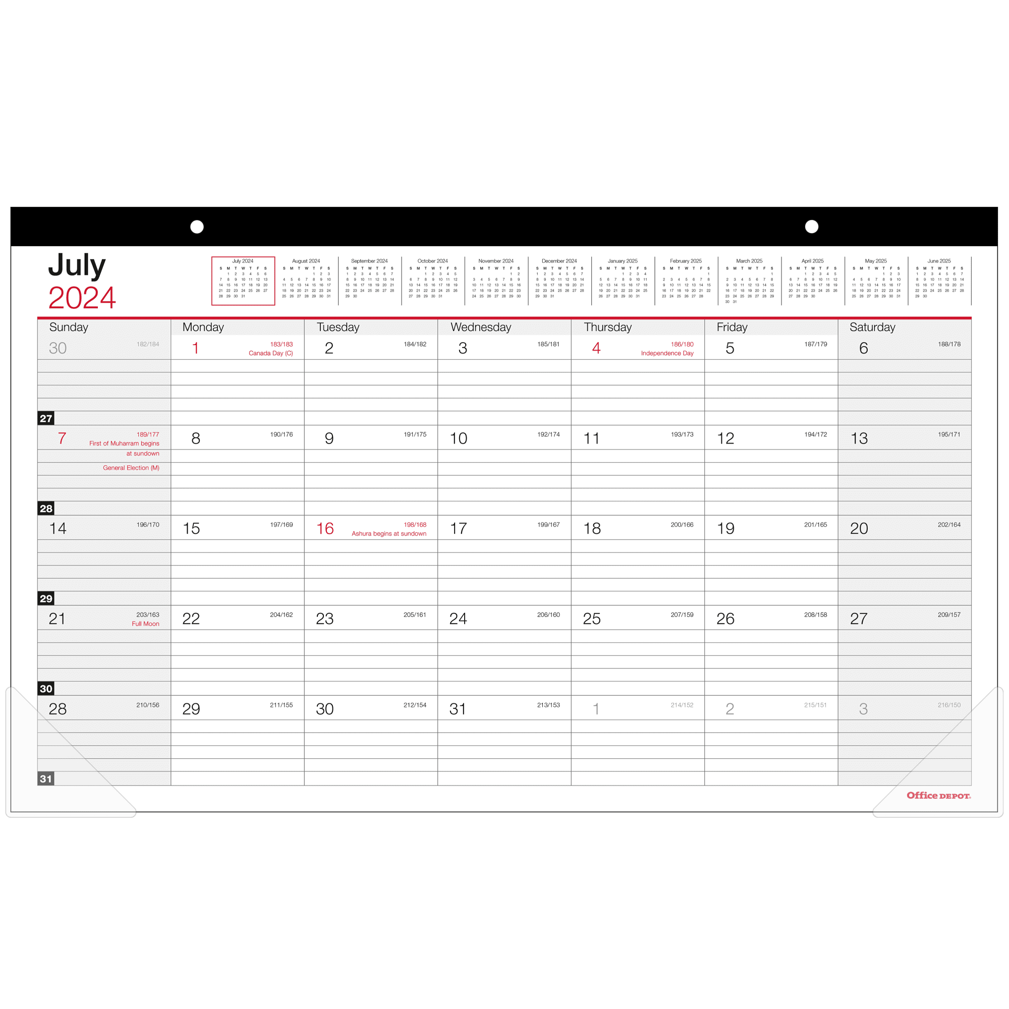 2024-2025 Office Depot® Brand Monthly Academic Desk Calendar, 17-3/4&amp;quot; X 10-7/8&amp;quot;, 30% Recycled, July 2024 To June 2025 for July 2024 - June 2025 Desk Calendar