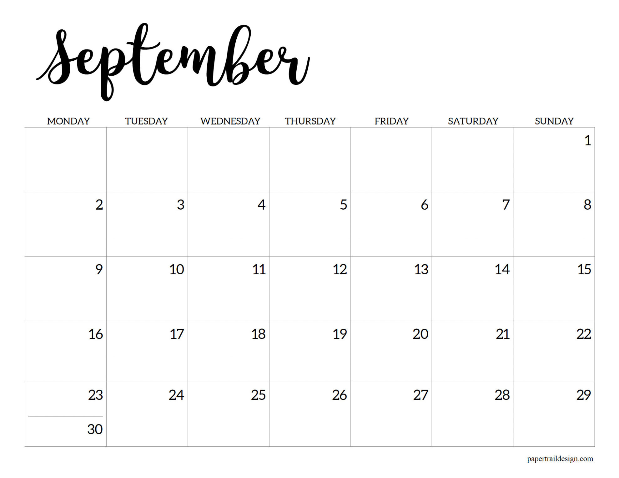 2024-2025 Printable School Calendar - Paper Trail Design with Printable Calendar September 2024 - June 2025