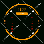2025 June Month Calendar Yellow And Black Vector, Monthly Calendar Throughout June 2025 Calendar Png