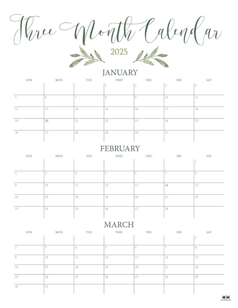 2025 Three Month/Quarterly Calendars 36 Free Cals | Printabulls In 3 Month Calendar 2025 June July August 2025 Three Month/Quarterly Calendars 36 Free Cals | Printabulls In 3 Month Calendar 2025 June July August