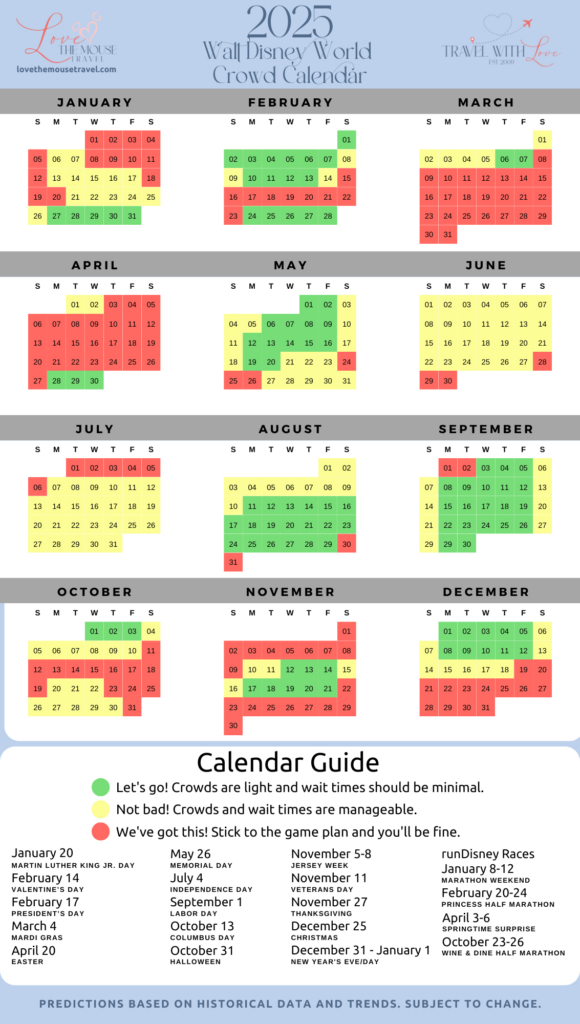 2025 Walt Disney World Crowd Calendar | Love The Mouse Travel Pertaining To Disneyland Crowd Calendar June 2025