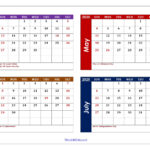 April To July 2025 Calendar Printable Pdf | Four Months Calendar Pertaining To April May June July 2025 Calendar
