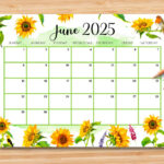 Buy Editable June 2025 Calendar, Gorgeous Summer With Beautiful Sunflowers,  Printable Classroom Calendar, Monthly Planner, Kids School Schedule Online For Sunflower June 2025 Calendar