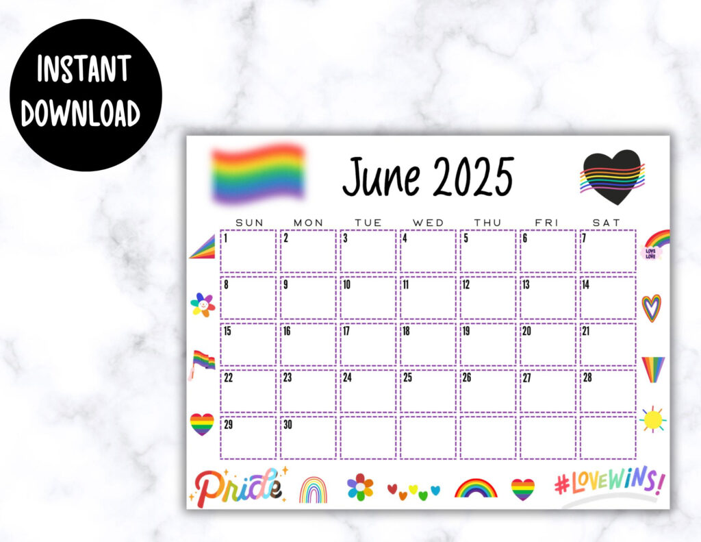 Editable June 2025 Calendar | Lgbtq+ Month Planner | Printable Intended For June Pride Month Calendar 2025 Editable June 2025 Calendar | Lgbtq+ Month Planner | Printable Intended For June Pride Month Calendar 2025