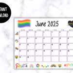 Editable June 2025 Calendar | Lgbtq+ Month Planner | Printable With Regard To June 2025 Pride Month Calendar
