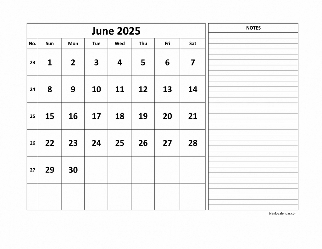 Free Download Printable June 2025 Calendar, Large Space For Intended For June 2025 Calendar With Notes Free Download Printable June 2025 Calendar, Large Space For Intended For June 2025 Calendar With Notes