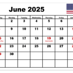Free June 2025 Calendar Printable Pdf Template With Holidays For June Calendar With Holidays 2025