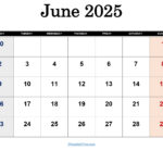 Free June 2025 Calendar Printable Pdf Template With Holidays Inside June 2025 Calendar Monday Start