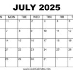 Free Printable Calendar 2025   Grab Calendar Throughout Grab Calendar June 2025