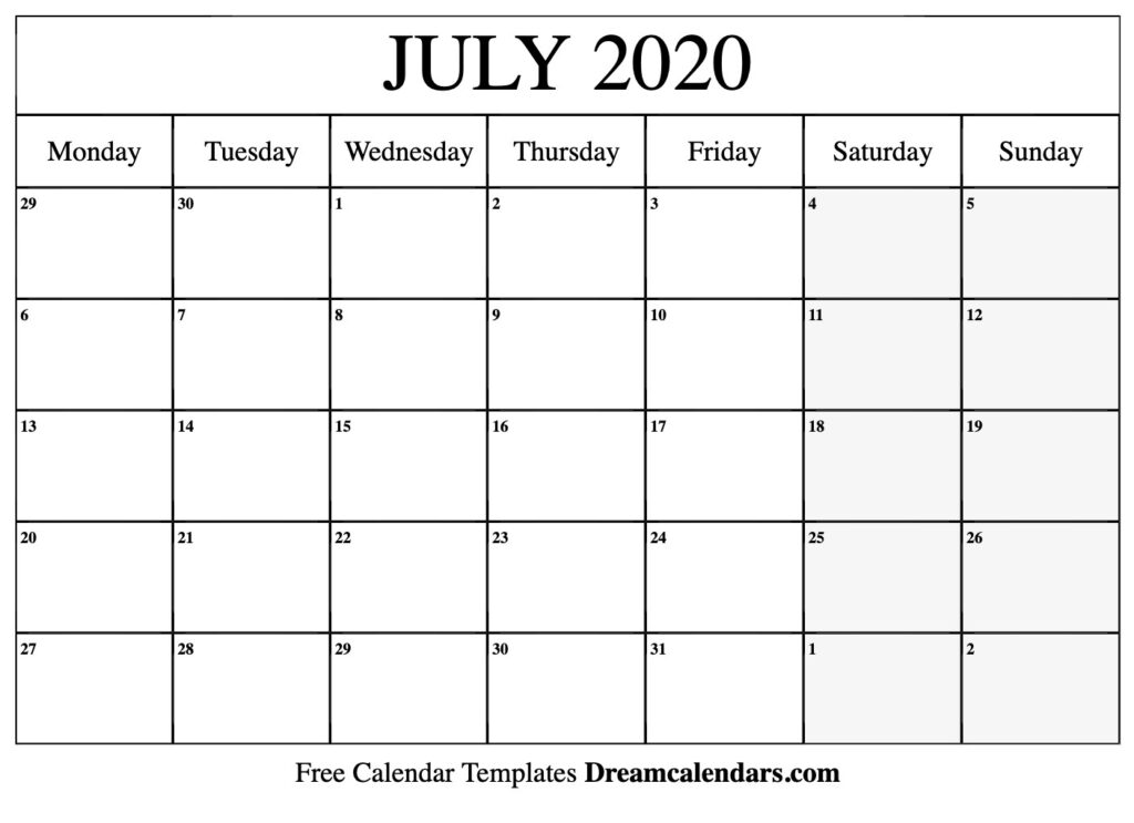 July 2020 Calendar Free Printable With Holidays And Observances Intended For Free Printable Calendar July 202 July 2020 Calendar Free Printable With Holidays And Observances Intended For Free Printable Calendar July 202