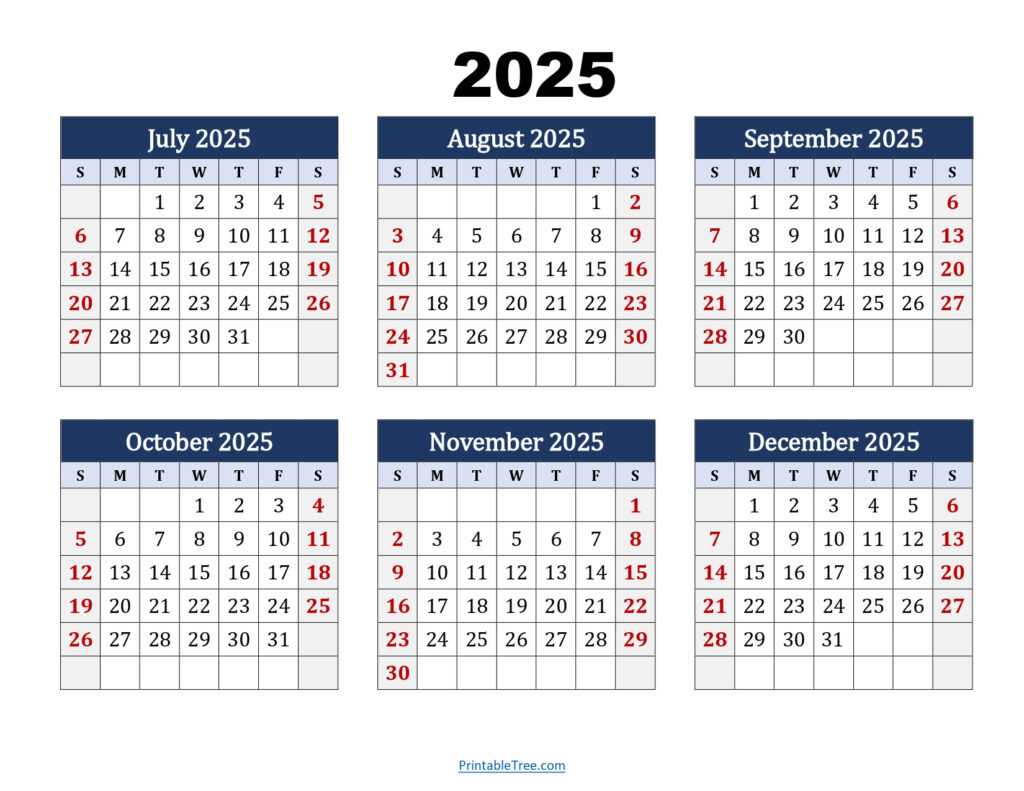 July To December 2025 Calendar Printable Pdf | Six Months Calendar With Regard To June 2025 To December 2025 Calendar July To December 2025 Calendar Printable Pdf | Six Months Calendar With Regard To June 2025 To December 2025 Calendar