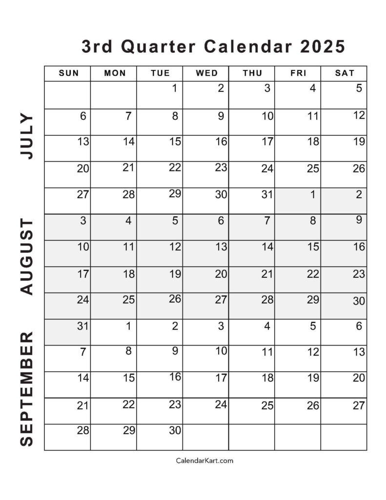 July To September 2025 Calendar (Q3) Calendarkart For June July August September Calendar 2025 July To September 2025 Calendar (Q3) Calendarkart For June July August September Calendar 2025