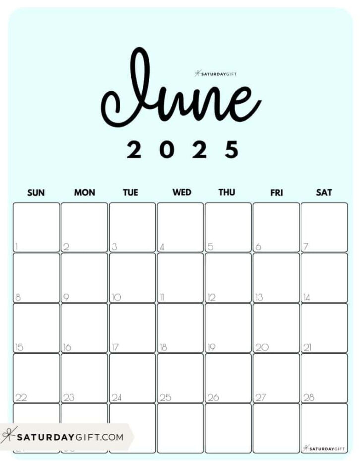 Month Of June Calendar Printable