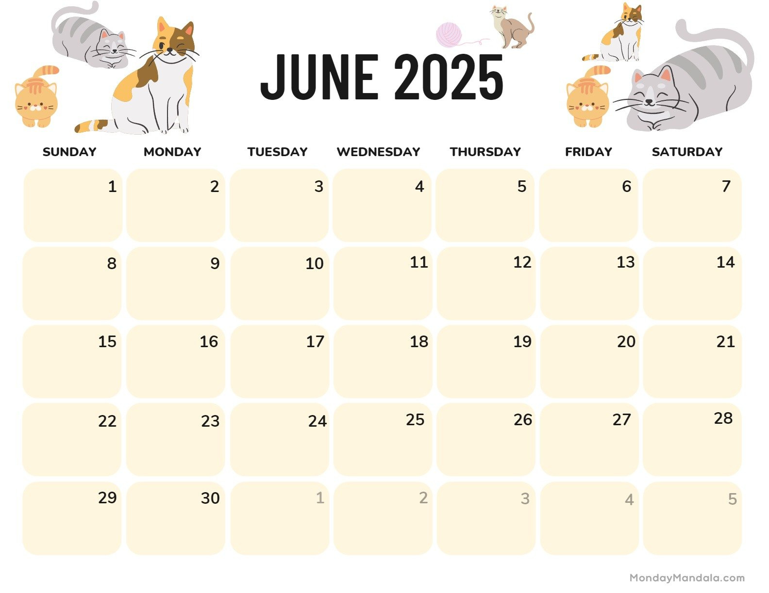 June 2025 Calendar (52 Free Pdf Printables) inside Show Me A June 2025 Calendar