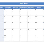 June 2025 Calendar  Calendar.best Intended For June 2025 Weekly Calendar