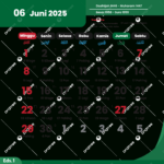 June 2025 Calendar Complete Vector Of National Holidays, 2025 For National Calendar June 2025