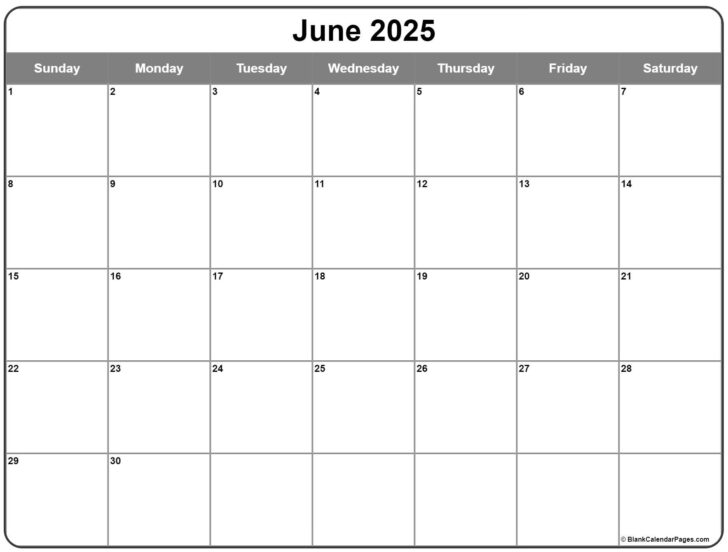 Printable June 2025 Calendar Page
