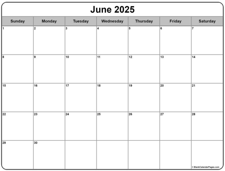 2025 Calendar Printable June