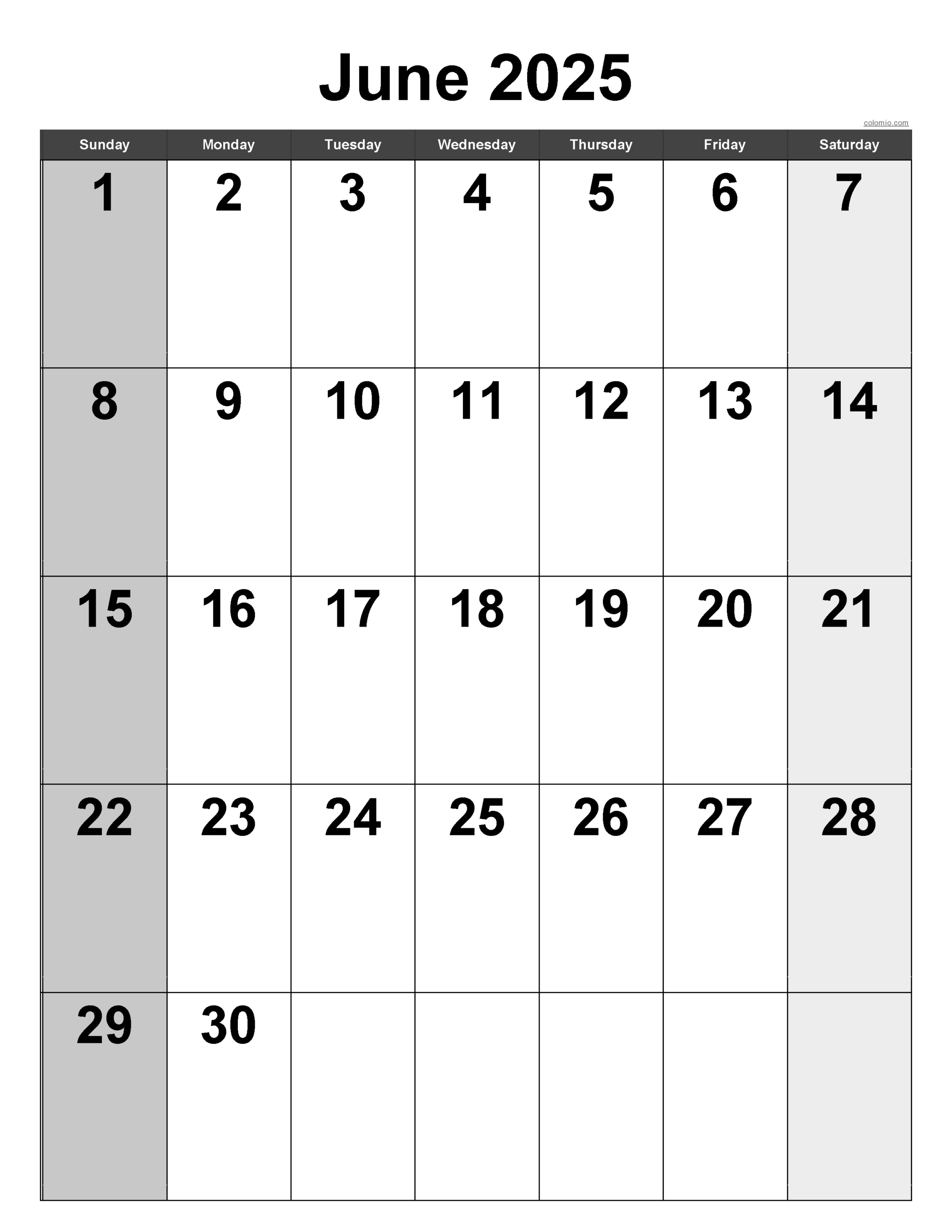 June 2025 Calendar | Free Printable Pdf, Xls And Png within June 2025 Calendar Vertical
