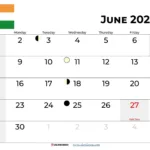June 2025 Calendar India In June Calendar With Holidays 2025