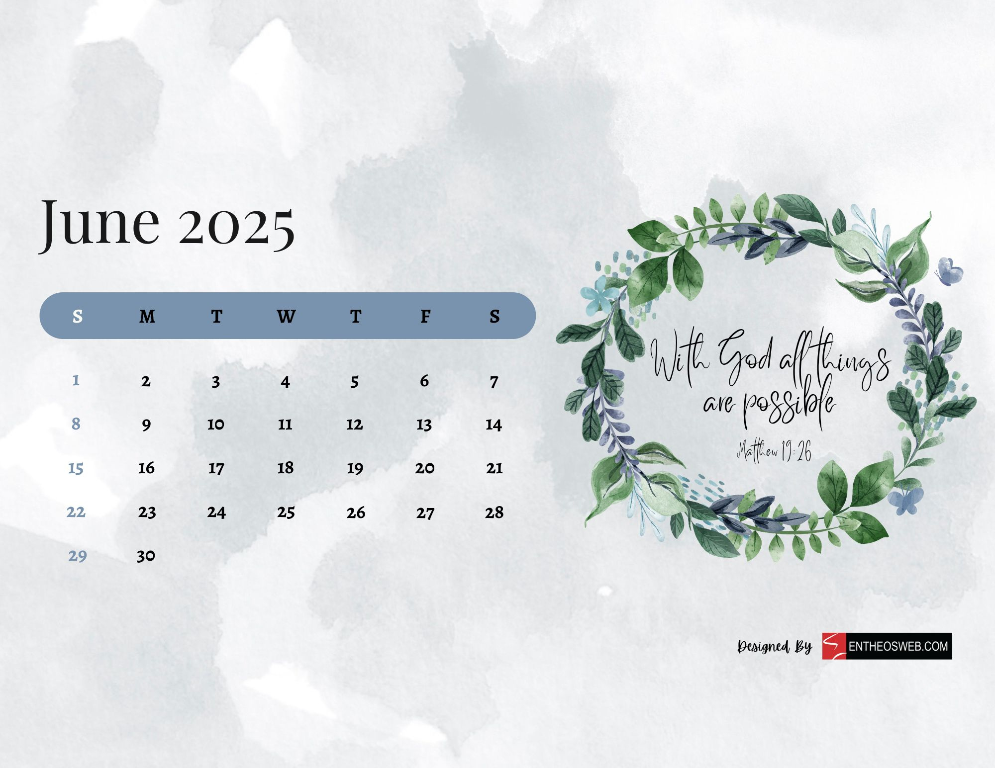 June 2025 Calendar Printables | Entheosweb for June Desktop Calendar 2025