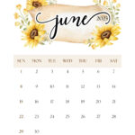 June 2025 Calendar Printables | Entheosweb With Sunflower June 2025 Calendar
