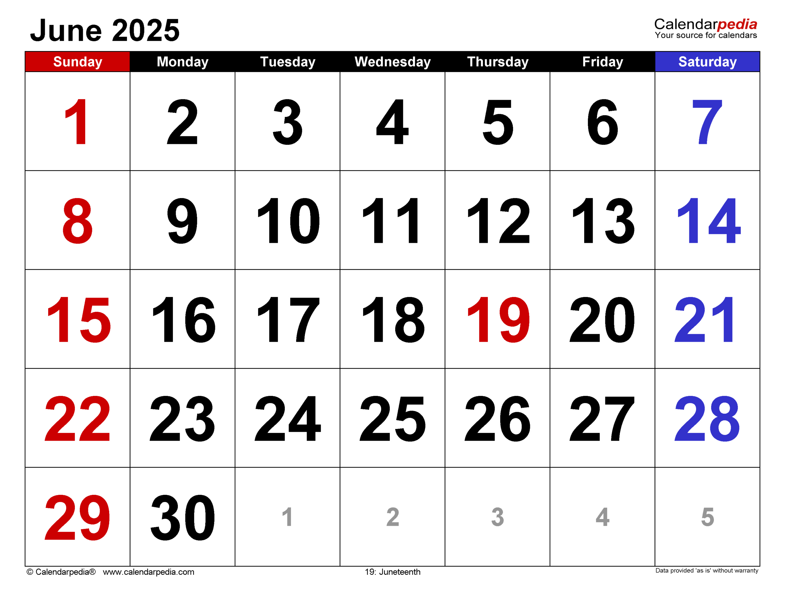 June 2025 Calendar | Templates For Pdf, Excel And Word with regard to Show Calendar For June 2025