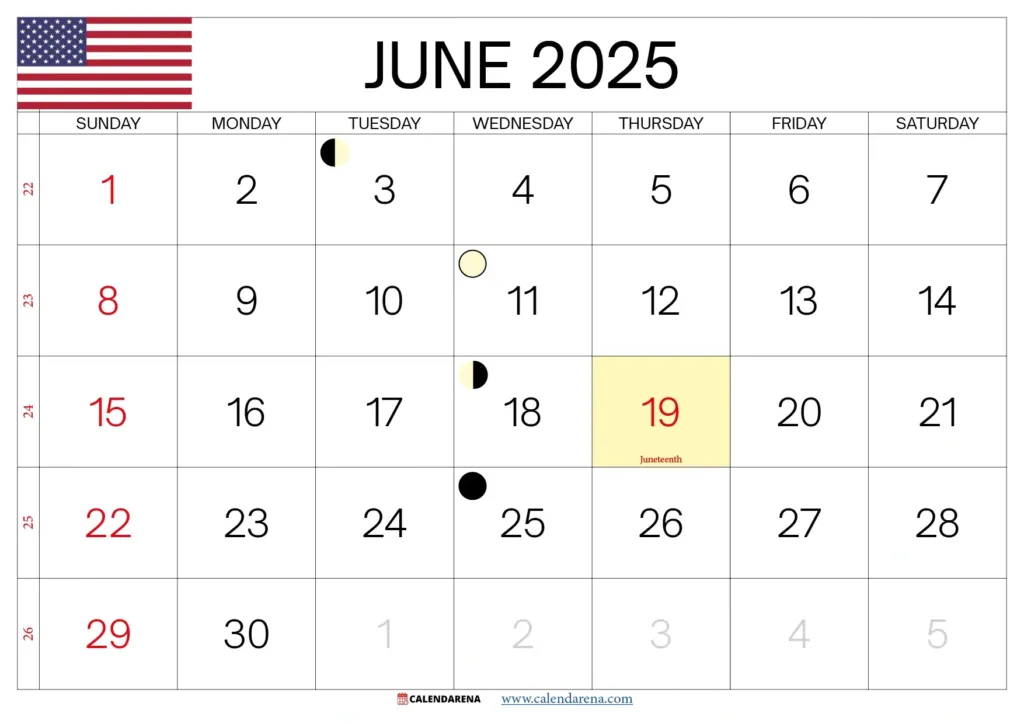 June 2025 Calendar Usa With Holidays For Calendar Of Events For June 2025 June 2025 Calendar Usa With Holidays For Calendar Of Events For June 2025