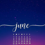 June 2025 Calendar Wallpaper With Night Sky & Sunset Gradient Pertaining To June 2025 Calendar Black Background