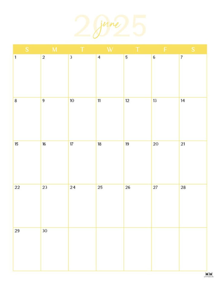 June 2025 Calendar Printable Portrait