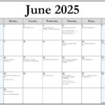June 2025 With Holidays Calendar Pertaining To Calendar Of Events For June 2025