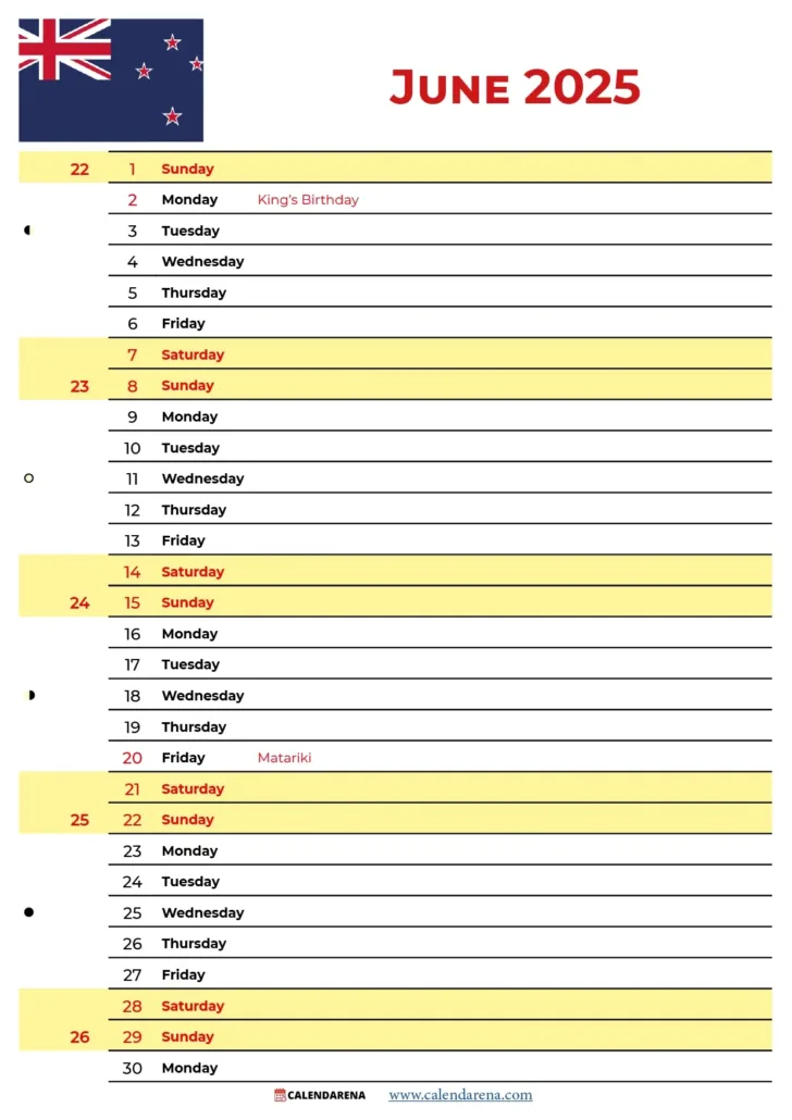 June 2025 Holiday Calendar