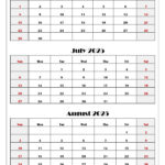 June To August 2025 Calendar Printable Pdf | Three Months Calendar Within June July August 2025 Printable Calendar